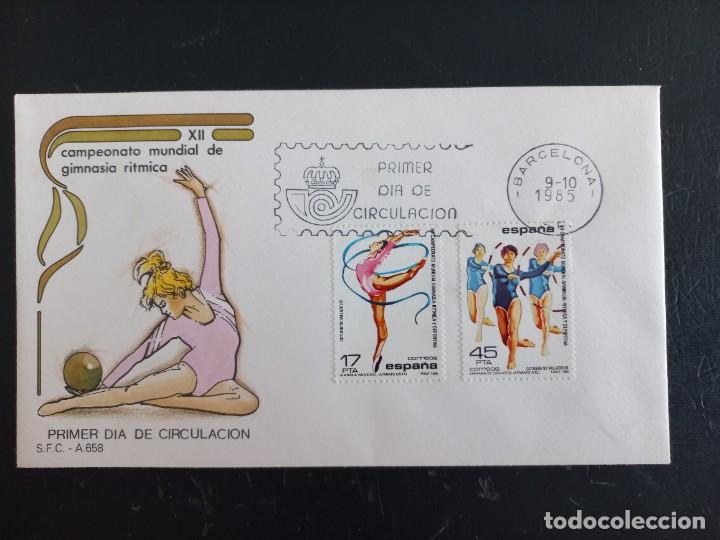 Stamps: sobre primer dia de circulaci&oacute;n XII CAMPEONATO MUNDIAL DE GIMNASIA RITMICA, 1985