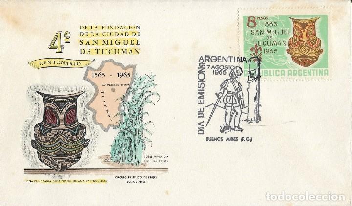 Sellos: Sobre primer dia de circulaci&oacute;n IV CENTENARIO DE LA CIUDAD DE SAN MIGUEL DE TUCUMAN, 1965