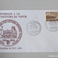 Sellos: HOMENAJE A LA LOCOMOTORIA DE VAPOR - BARCELONA 28 OCTUBRE 1972 - ALFIL