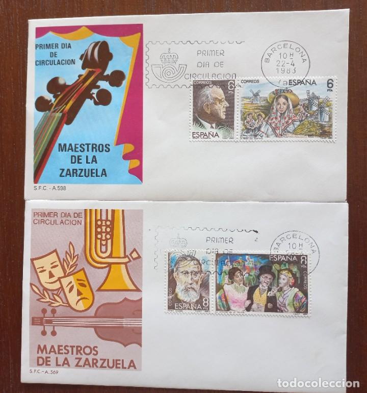 Stamps: Lote de 2 sobres de Primer dia de circulaci&oacute;n MAESTROS DE LA ZARZUELA