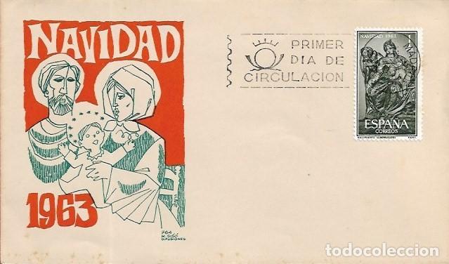 Selos: NAVIDAD 1963 NACIMIENTO BERRUGUETE (EDIFIL 1535) EN SOBRE PRIMER DIA SIN CIRCULAR MS RELIGION RARO