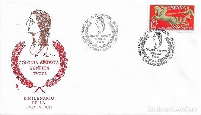 Francobolli: COLONIA AUGUSTA GEMELLA TUCCI BIMILENARIO TORREDONJIMENO (JAEN) 1983 MATASELLOS RARO SOBRE ILUSTRADO