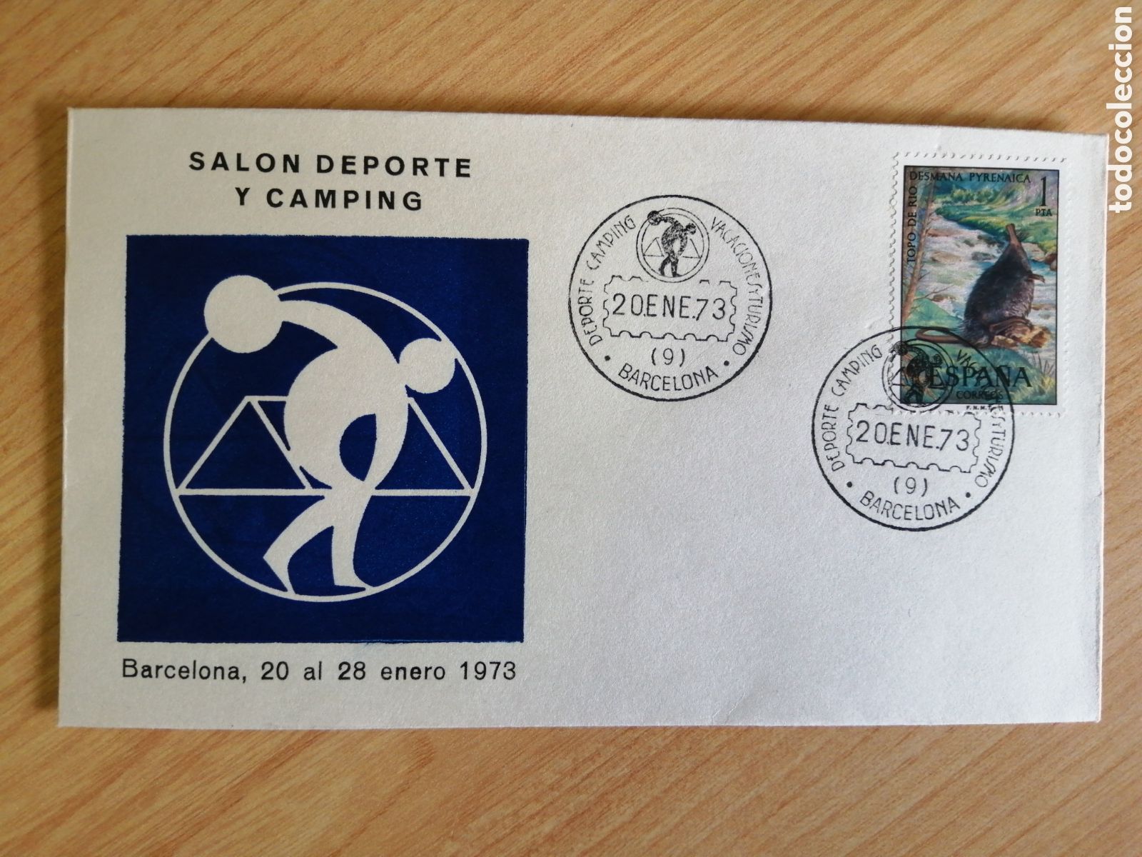 Timbres: SOBRE CON MATASELLO ESPECIAL. SALON DEPORTE Y CAMPING VACACIONES Y TURISMO. 1973 (IGZ)