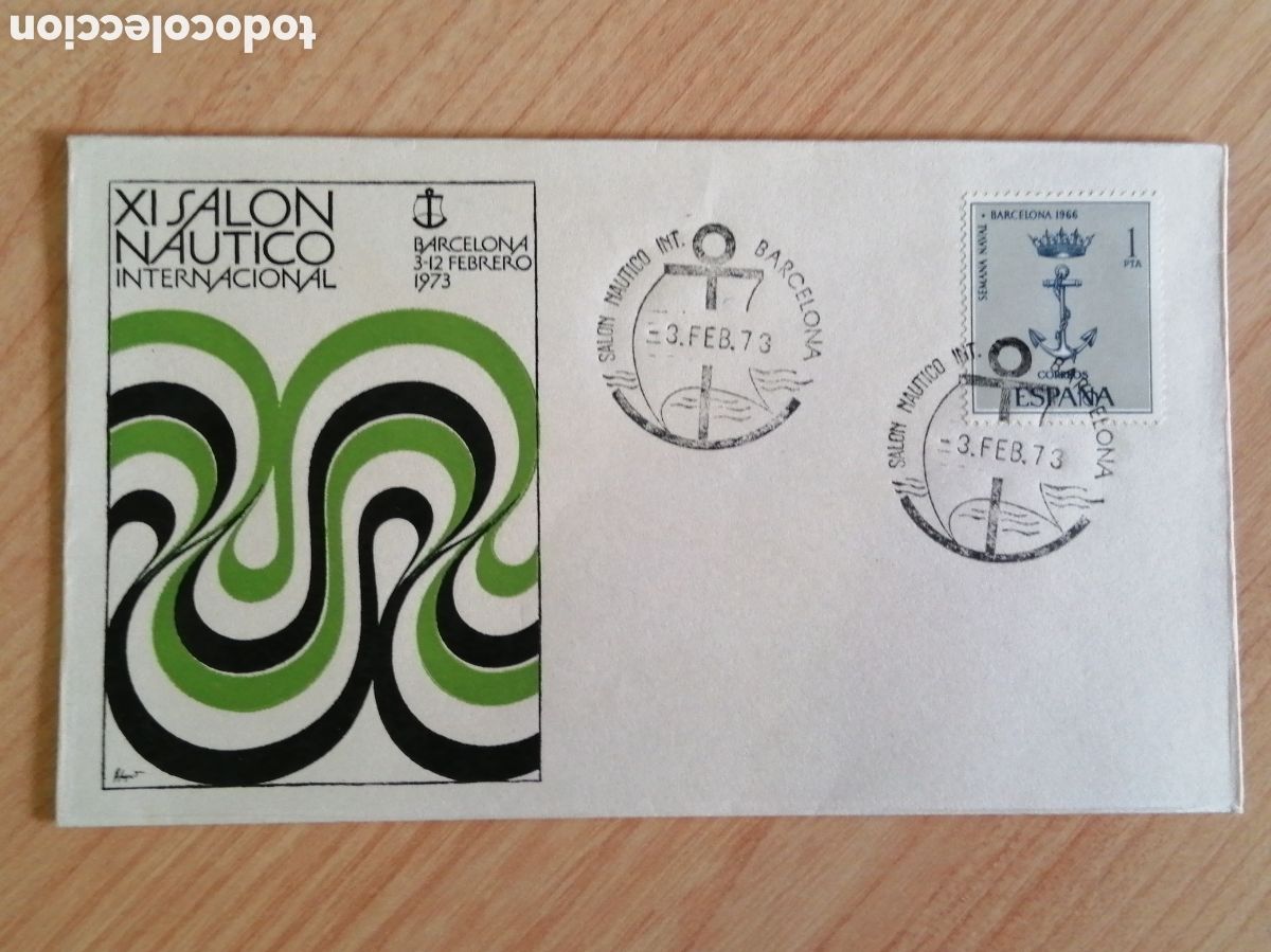 Selos: SOBRE CON MATASELLO ESPECIAL. XI SAL&Oacute;N NA&Uacute;TICO INTERNACIONAL. 1973. (IGZ)