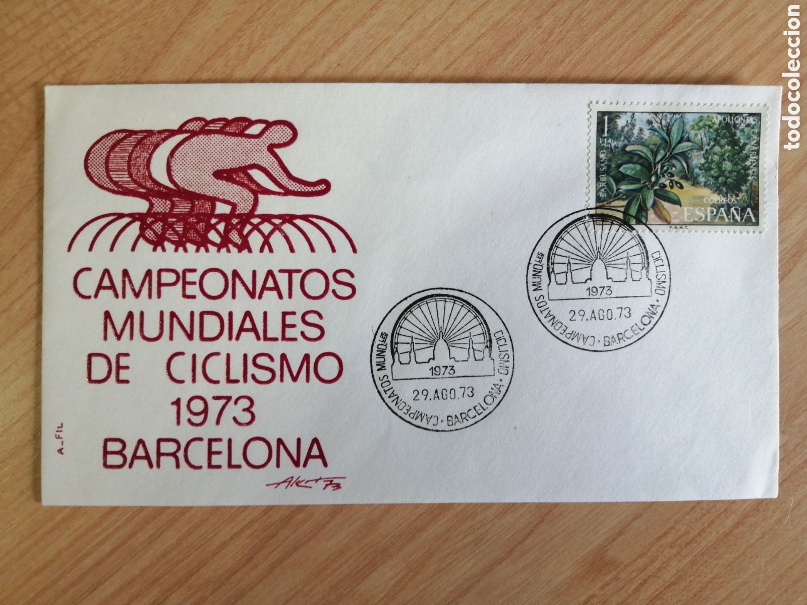 Sellos: SOBRE CON MATASELLO ESPECIAL. Campeonatos Mundiales Ciclismo 1973. (IGZ)