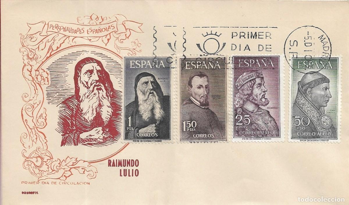 Sellos: PERSONAJES ESPA&Ntilde;OLES 1963 (EDIFIL 1536/39) EN SOBRE PRIMER DIA DE SOBREFIL BONITO Y RARO ASI