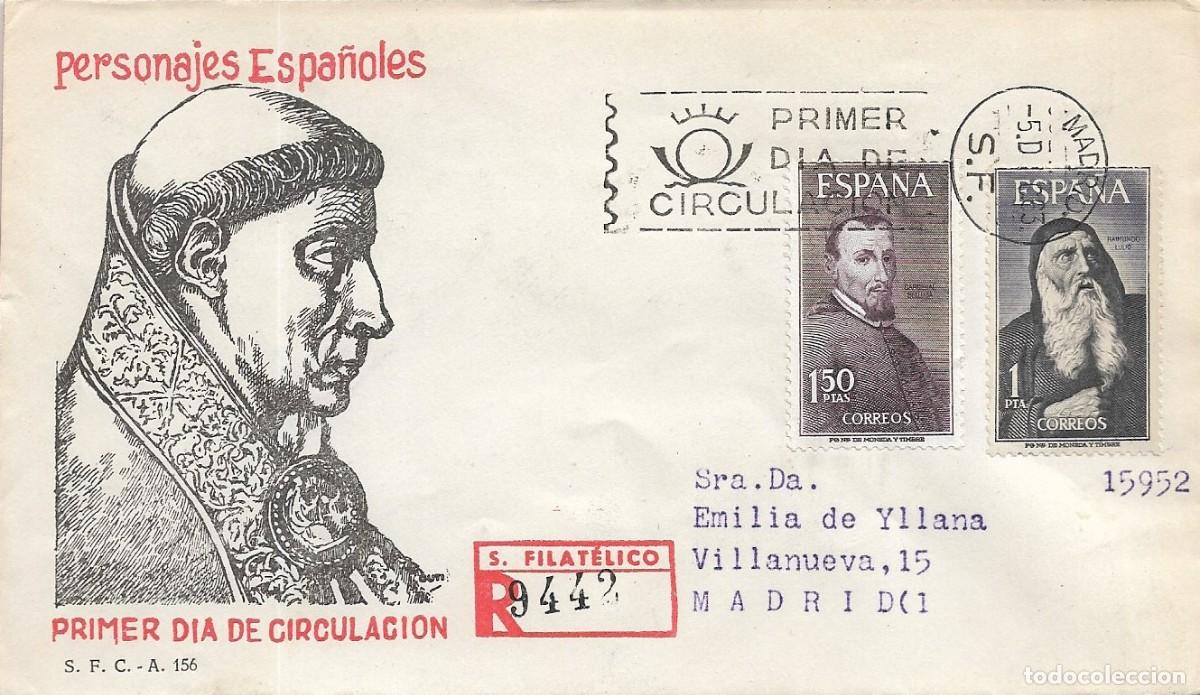 Sellos: PERSONAJES ESPA&Ntilde;OLES 1963 (EDIFIL 1536/37) EN SOBRE PRIMER DIA CIRCULADO DEL SERVICIO FILATELICO.