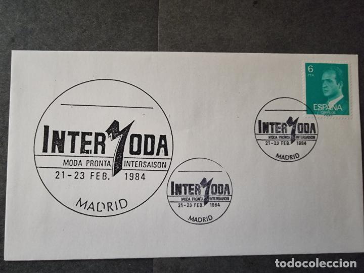 Sellos: MODA INTERMODA MADRID 1984 MATASELLOS SOBRE ILUSTRADO - Foto 1
