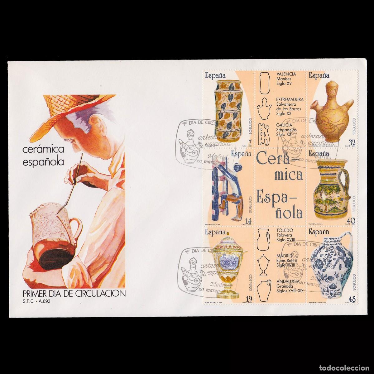 Selos: Espa&ntilde;a.1&ordm; D&iacute;a Circulaci&oacute;n.1987.artesan&iacute;a espaa&ntilde;ola.Edifil 2891-2896
