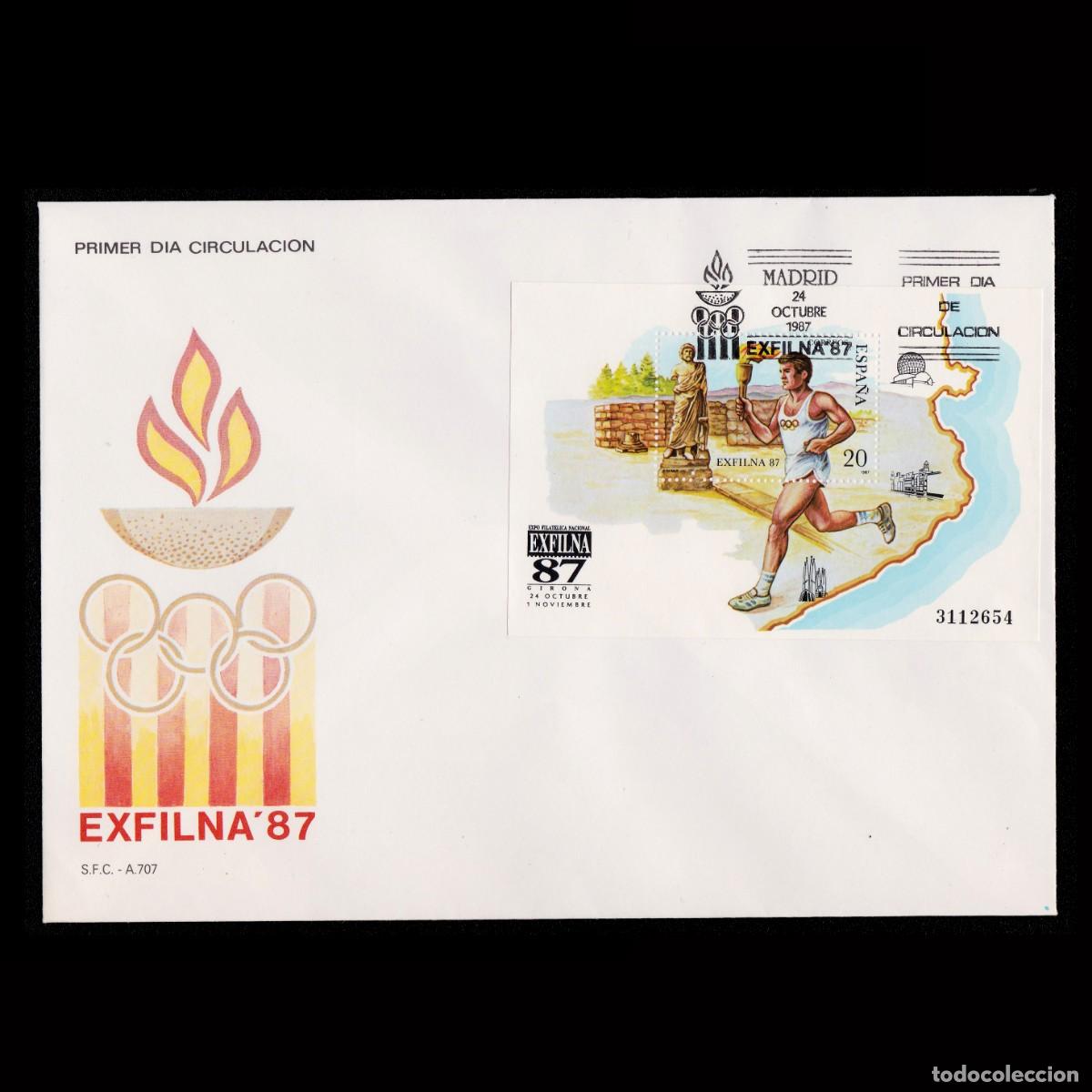 Selos: Espa&ntilde;a.1&ordm; D&iacute;a Circulaci&oacute;n.EXFILNA 87.Edifil 2918