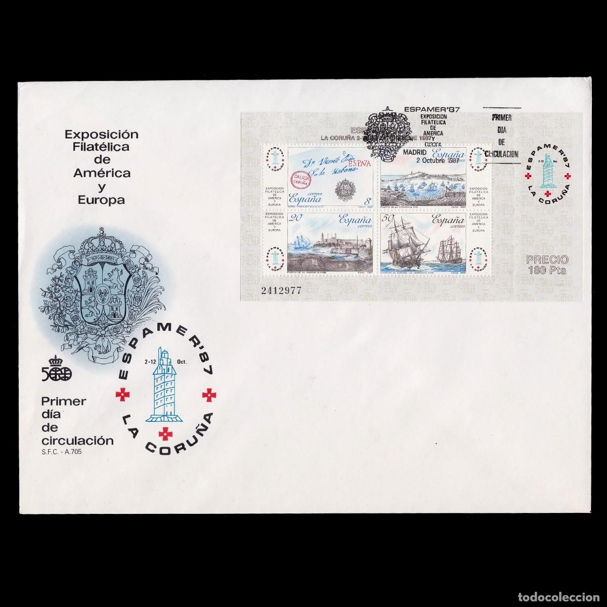 Selos: Espa&ntilde;a.1987.1&ordm; D&iacute;a Circulaci&oacute;n.ESPAMER 87.Edifil 2916
