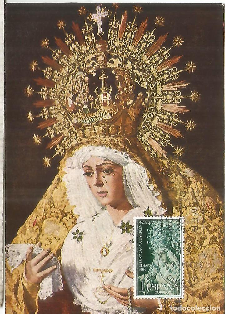 Sellos: ESPA&Ntilde;A TARJETA MAXIMA VIRGEN DE LA MACARENA RELIGION - Foto 1