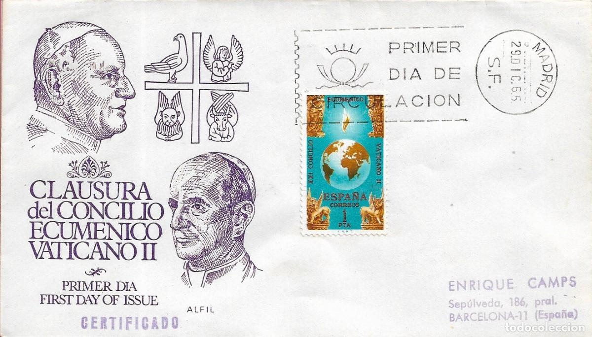 Timbres: CLAUSURA CONCILIO ECUMENICO VATICANO II 1965 (EDIFIL 1695) SPD CIRCULADO DE ALFIL LLEGADA RARO VER