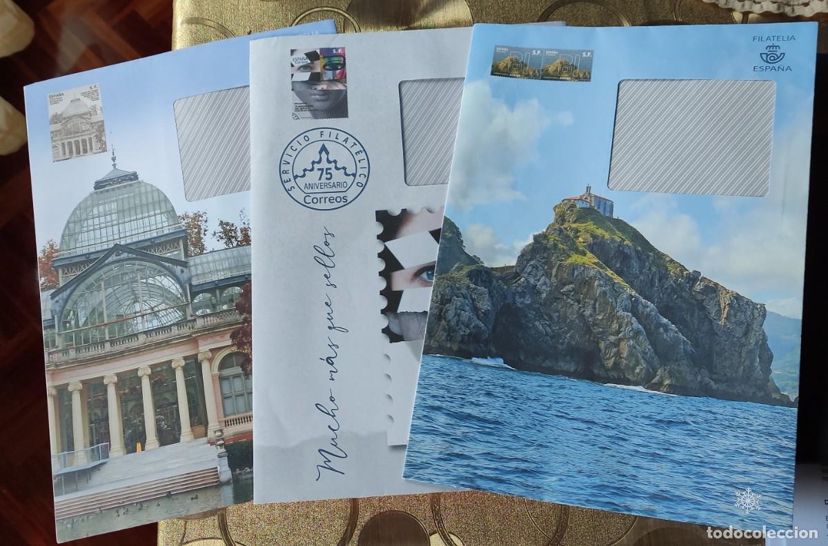 Stamps: FILATELIA - 3 SOBRES S.F. (PASEO DEL PRADO-EL BUEN RETIRO, ANIV. SER. FILAT. ESPA&Ntilde;OL Y GAZTELUGATXE.