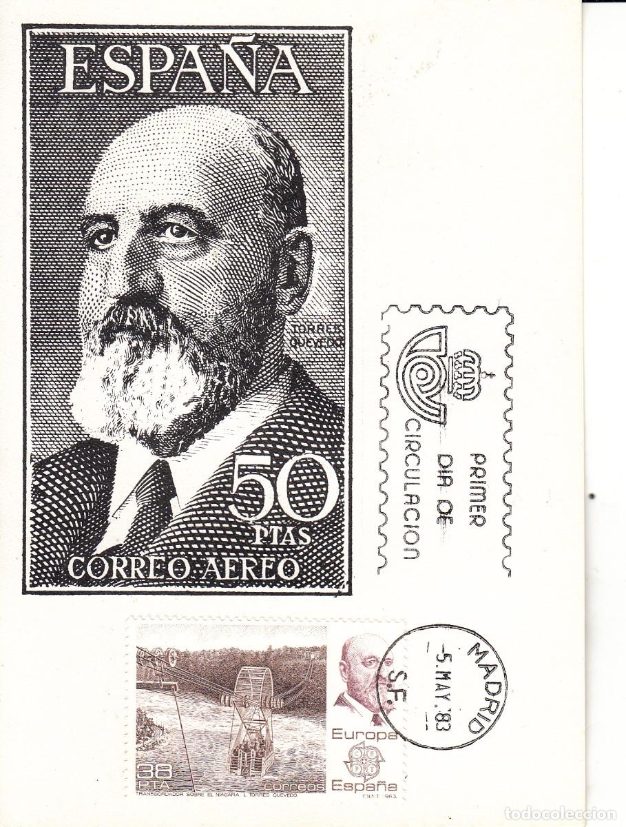 Sellos: TARJETA: 1983 MADRID. TORRES QUEVEDO - Foto 1