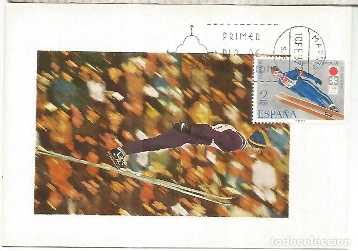 Sellos: ESPA&Ntilde;A SPAIN TARJETA JUEGOS OLIMPICOS DE SAPORO 1972 SALTO DE ESQUI SKI