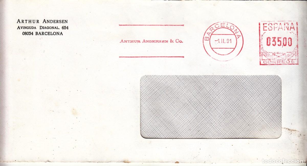 Sellos: SOBRE: 1991 BARCELONA. ARTHUR ANDERSEN - Foto 1
