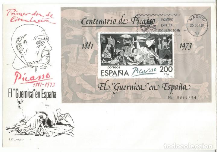 Sellos: MADRID FDC CENTENARIO DE PICASSO ARTE GUERNICA - Foto 1