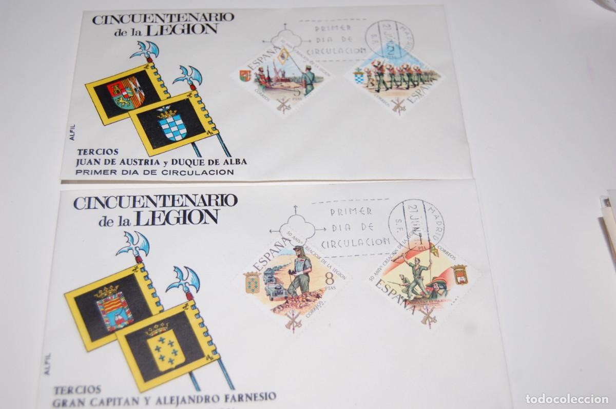 Sellos: 2 SOBRES DIFERENTES PRIMER DIA Y MATASELLOS - CINCUENTENARIO DE LA LEGION - 1971