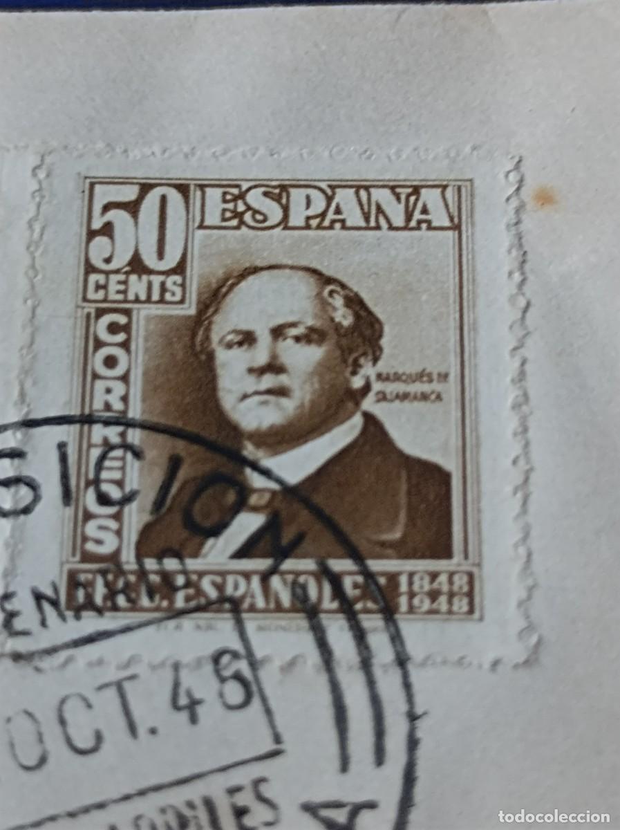 Sellos: SOBRE EXPOSICI&Oacute;N CENTENARIO DEL FERROCARRIL BARCELONA 1948 - Foto 3