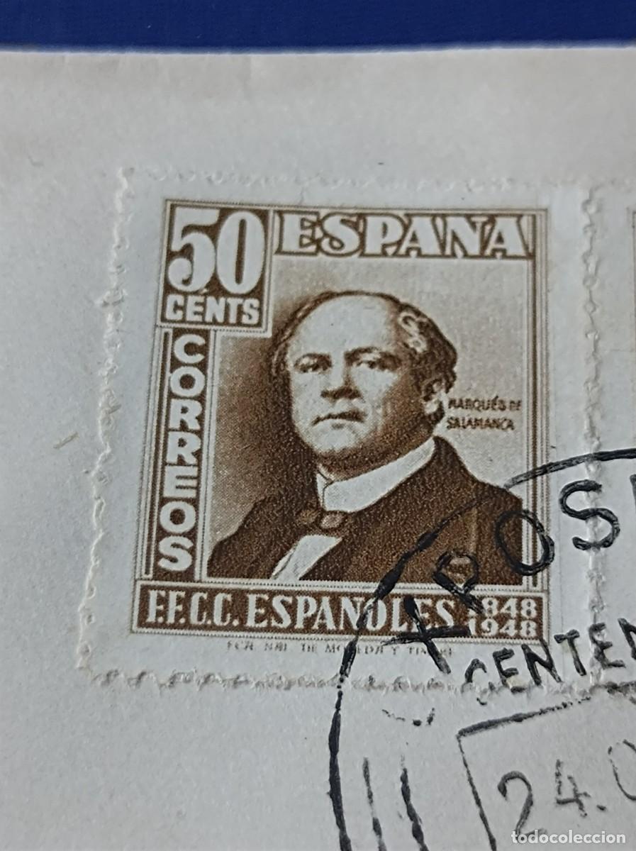Sellos: SOBRE EXPOSICI&Oacute;N CENTENARIO DEL FERROCARRIL BARCELONA 1948 - Foto 4