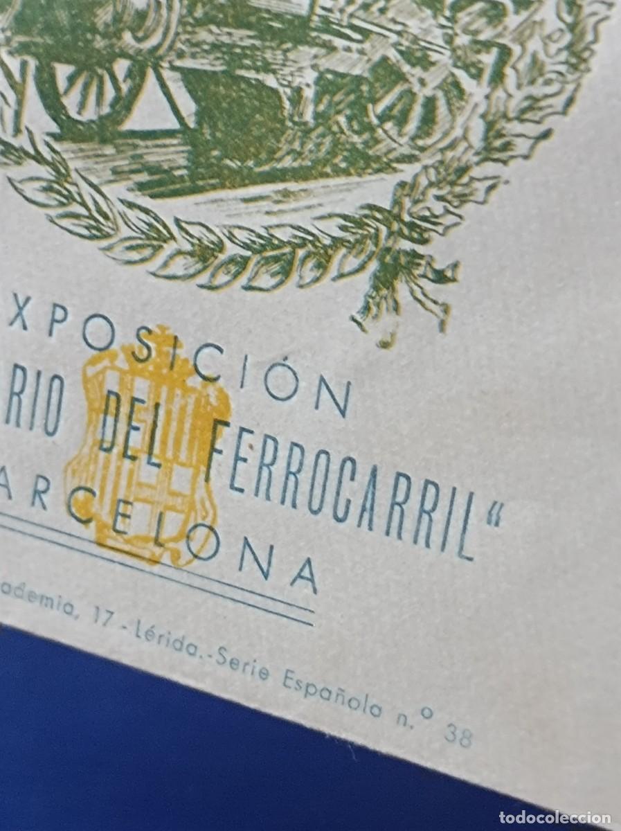 Sellos: SOBRE EXPOSICI&Oacute;N CENTENARIO DEL FERROCARRIL BARCELONA 1948 - Foto 9