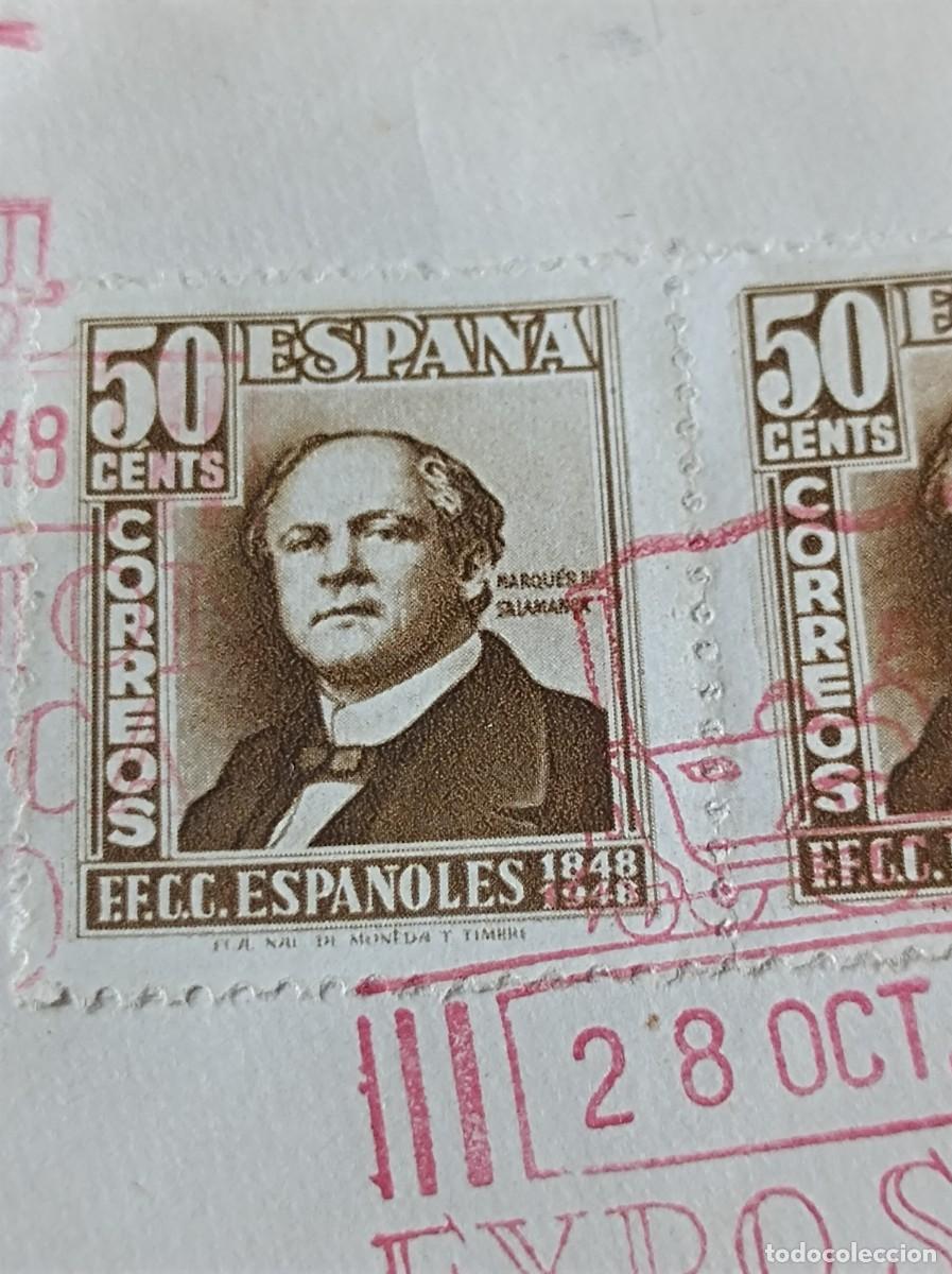 Sellos: SOBRE EXPOSICI&Oacute;N FILAT&Eacute;LICA MATAR&Oacute; 1948 - Foto 3