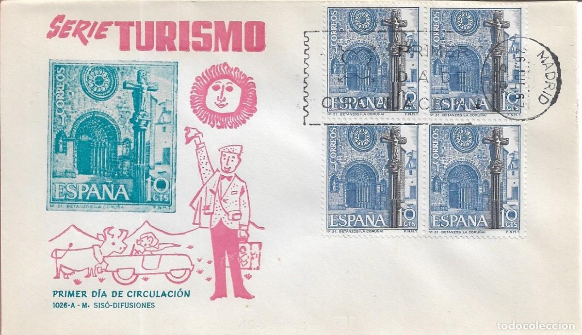 Sellos: IGLESIA SANTA MARIA BETANZOS SERIE TURISTICA 1967 (EDIFIL 1802 CUATRO SELLOS) EN SPD SIN CIRCULAR MS