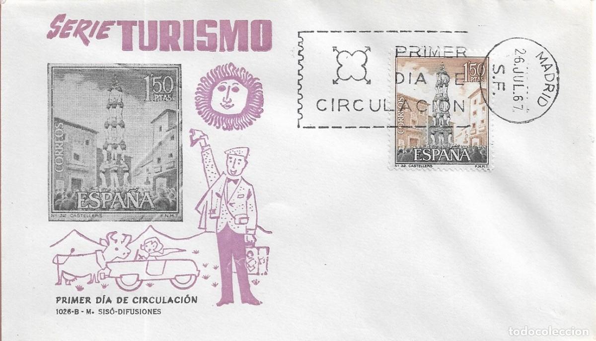 Sellos: CASTELLERS SERIE TURISTICA 1967 (EDIFIL 1804) EN SOBRE PRIMER DIA SIN CIRCULAR DE MS RARO ASI