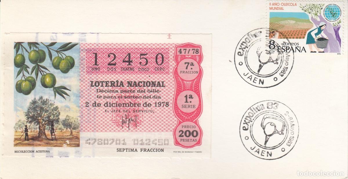 Sellos: MATASELLOS ACEITE - OLIVOS - EXPOLIVA -JA&Eacute;N -1983 CON D&Eacute;CIMO ORIGINAL EN TARJETA -