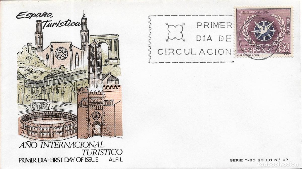 Sellos: TURISMO A&Ntilde;O INTERNACIONAL SERIE TURISTICA 1967 (EDIFIL 1806) EN SOBRE PRIMER DIA DE ALFIL RARO XZX
