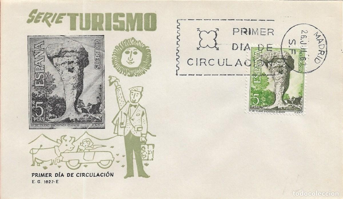 Sellos: CIUDAD ENCANTADA EN CUENCA SERIE TURISTICA 1967 (EDIFIL 1807) SOBRE PRIMER DIA SIN CIRCULAR EG RARO