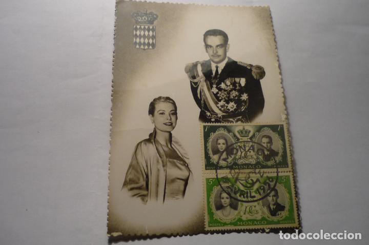 Sellos: postal extranjera con matasellos balduino-grace kelly - Foto 1