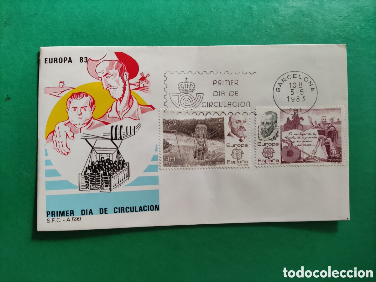 Sellos: Sobre Primer D&iacute;a Europa 83 - Foto 1
