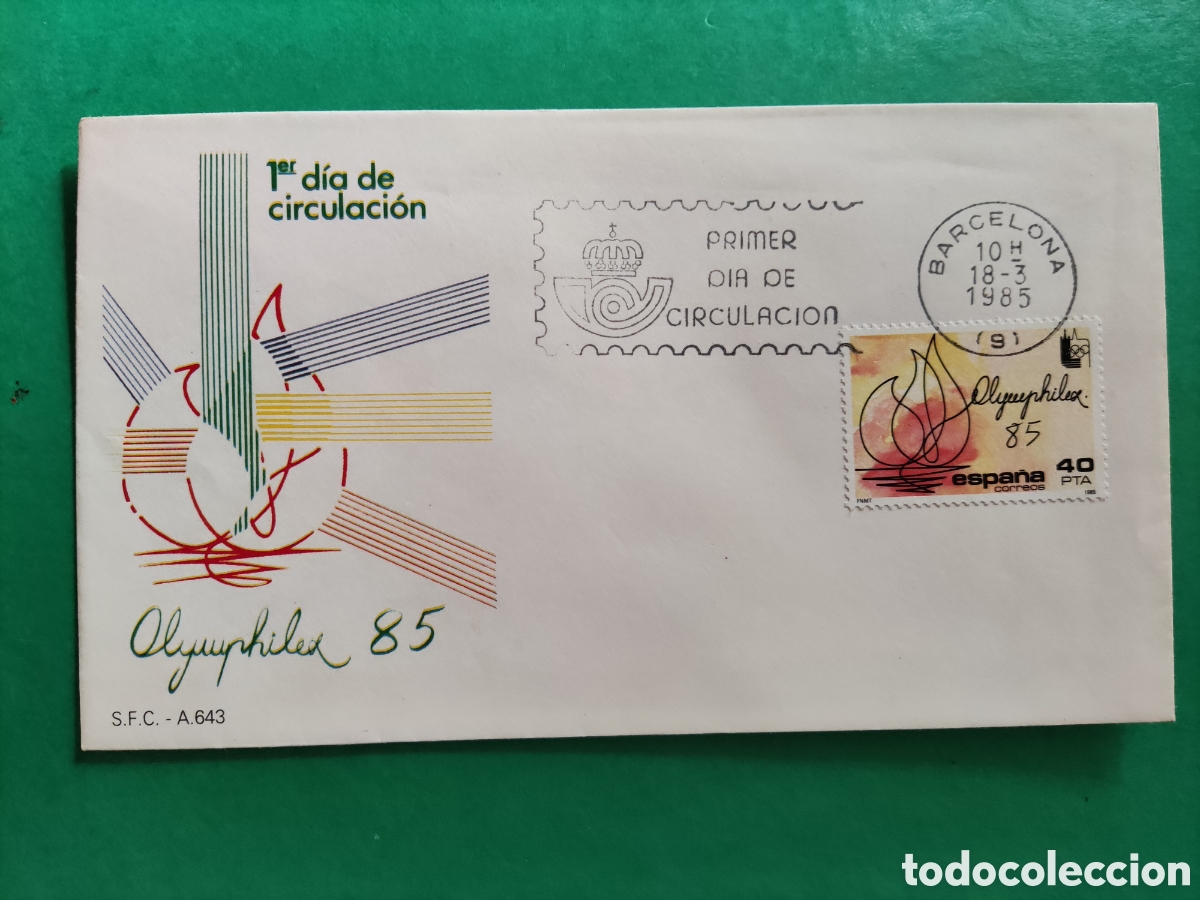 Sellos: Sobre Primer D&iacute;a Olimphilex 85 - Foto 1