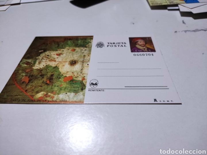 Sellos: Tarjeta postal Espa&ntilde;a Juan de la Cosa - Foto 1