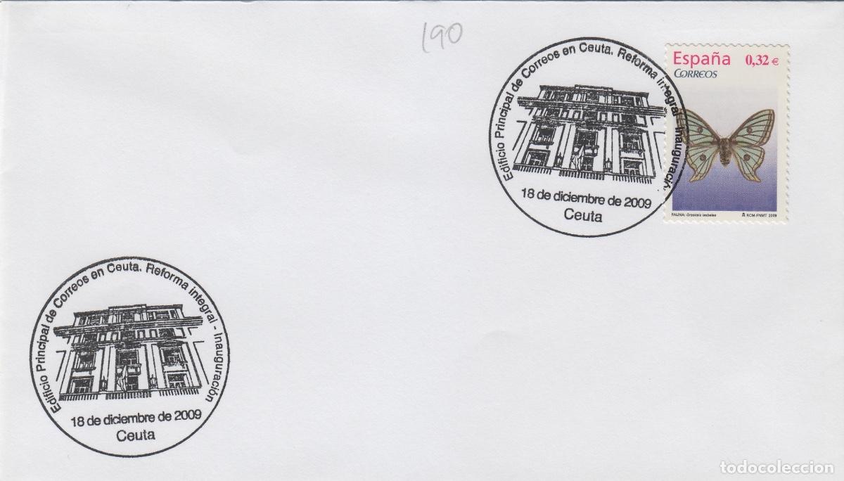Sellos: 2009 CEUTA , EDIFICIO DE CORREOS REFORMA - MATASELLOS EN SOBRE - Foto 1