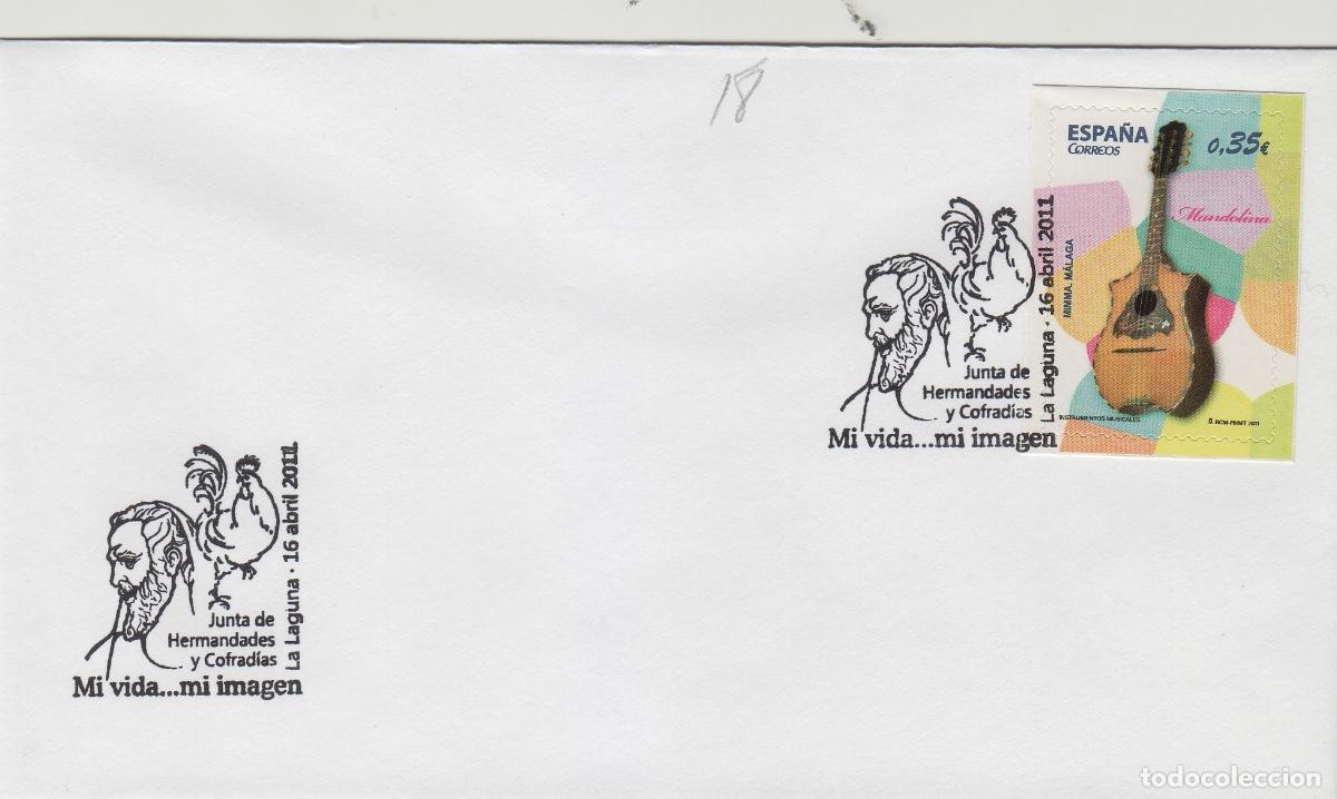 Stamps: 2011 LA LAGUNA , JUNTA DE HERMANDADES Y COFRAD&Iacute;AS , Semana Santa , RELIGI&Oacute;N - MATASELLOS EN SOBRE