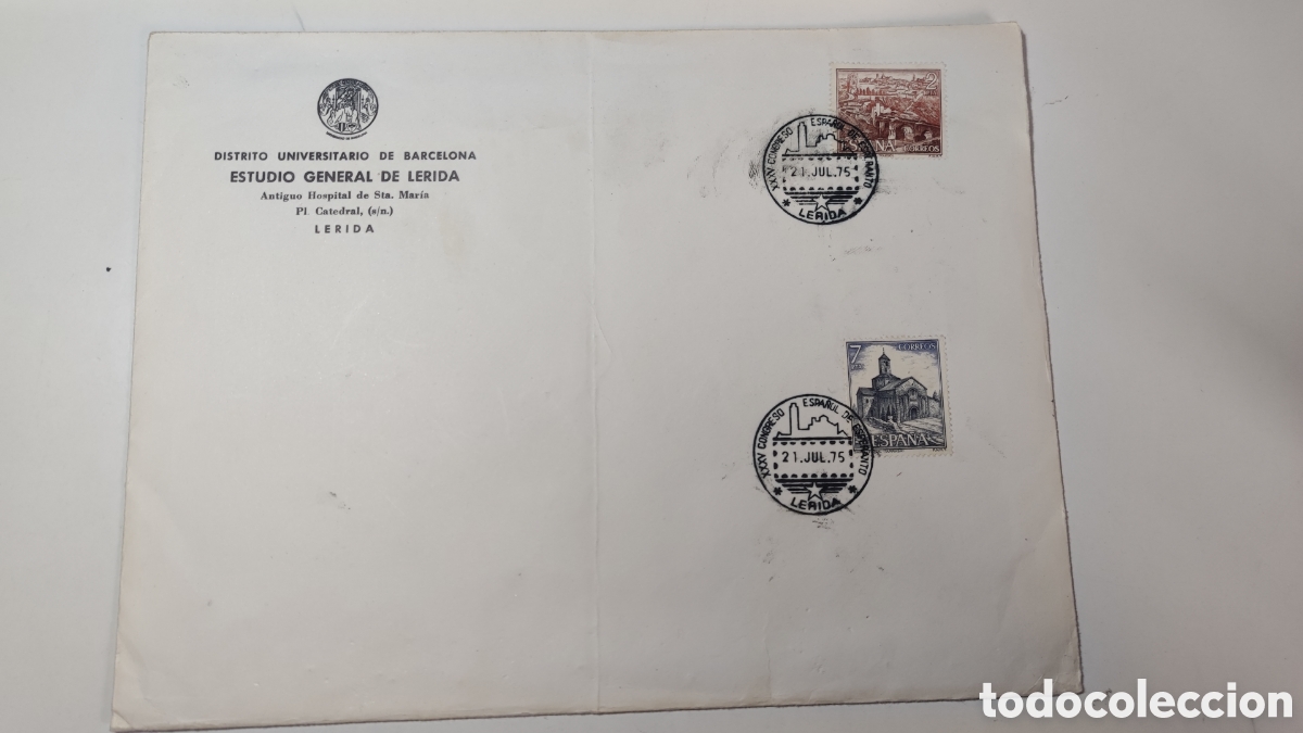 Sellos: Sobre Lleida matasellos 21/07/75 - Foto 1