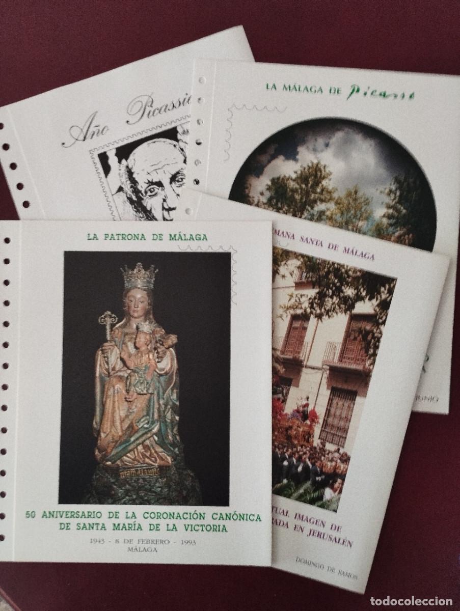 Sellos: 4 DOCUMENTOS FILATELICOS MALAGA - Foto 1