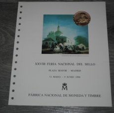 Sellos: DOCUMENTO FILATELICO FNMT 39-XXVIII FERIA NACIONAL DEL SELLO- 1996 + SOBRE SELLO Y MATASELLOS. Lote 403290619