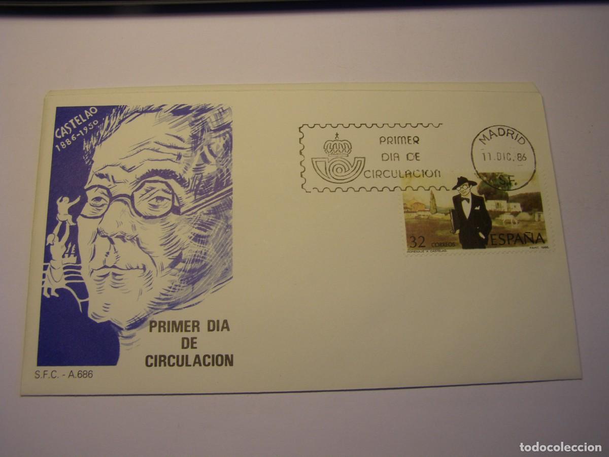 Sellos: Sobre primer d&iacute;a Castelao. A&ntilde;o 1986. - Foto 1