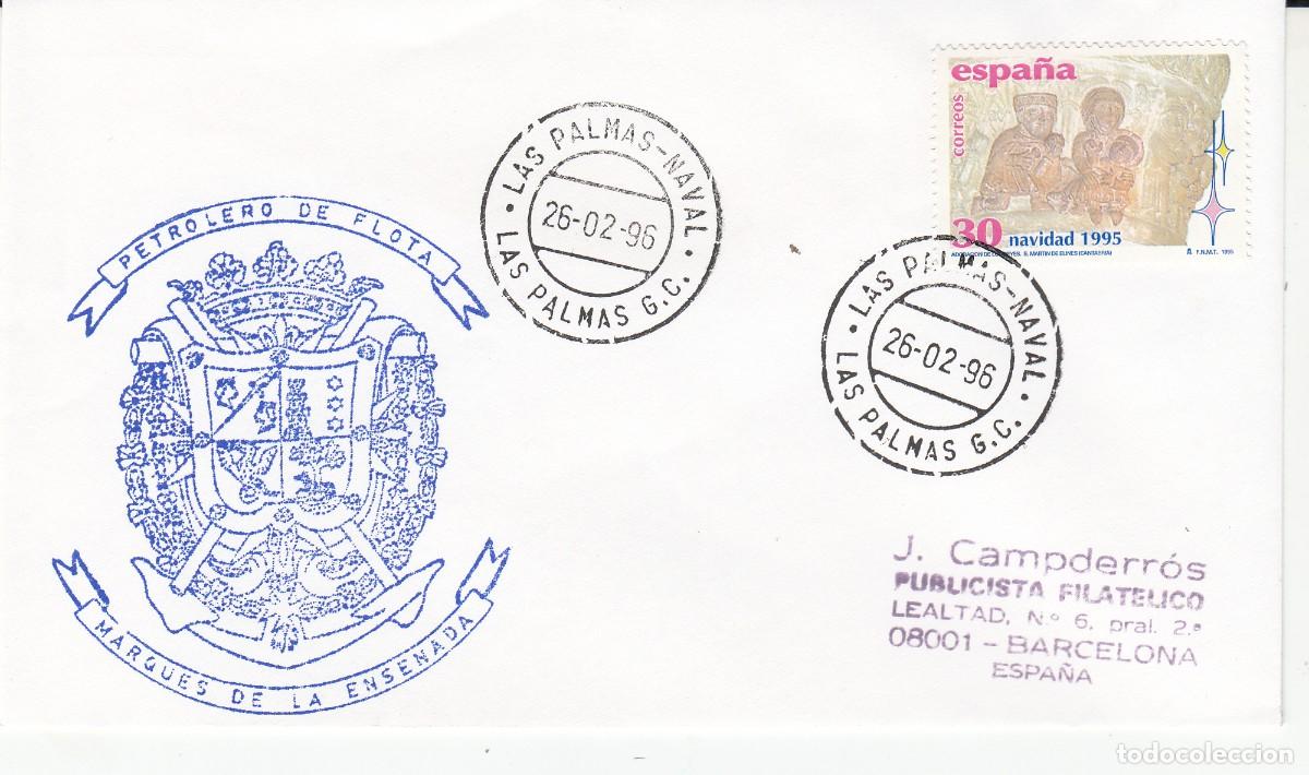 Sellos: TEM&Aacute;TICA NAVAL - LAS PALMAS NAVAL - PETROLERO MARQUES DE LA ENSENADA -1996 - Foto 1
