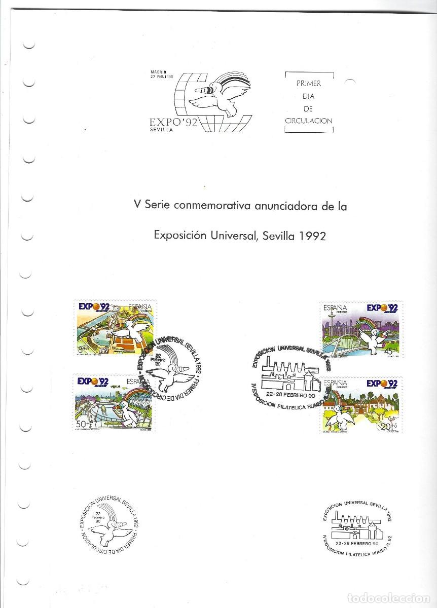Sellos: DOCUMENTO FILAT&Eacute;LICO 1992 EXPO 92 . LOTE DE 3 DOCUMENTOS - Foto 2