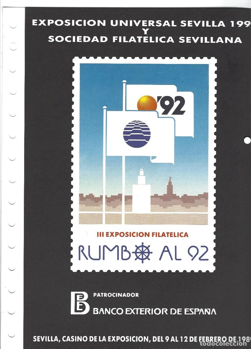 Sellos: DOCUMENTO FILAT&Eacute;LICO 1992 EXPO 92 . LOTE DE 3 DOCUMENTOS - Foto 5