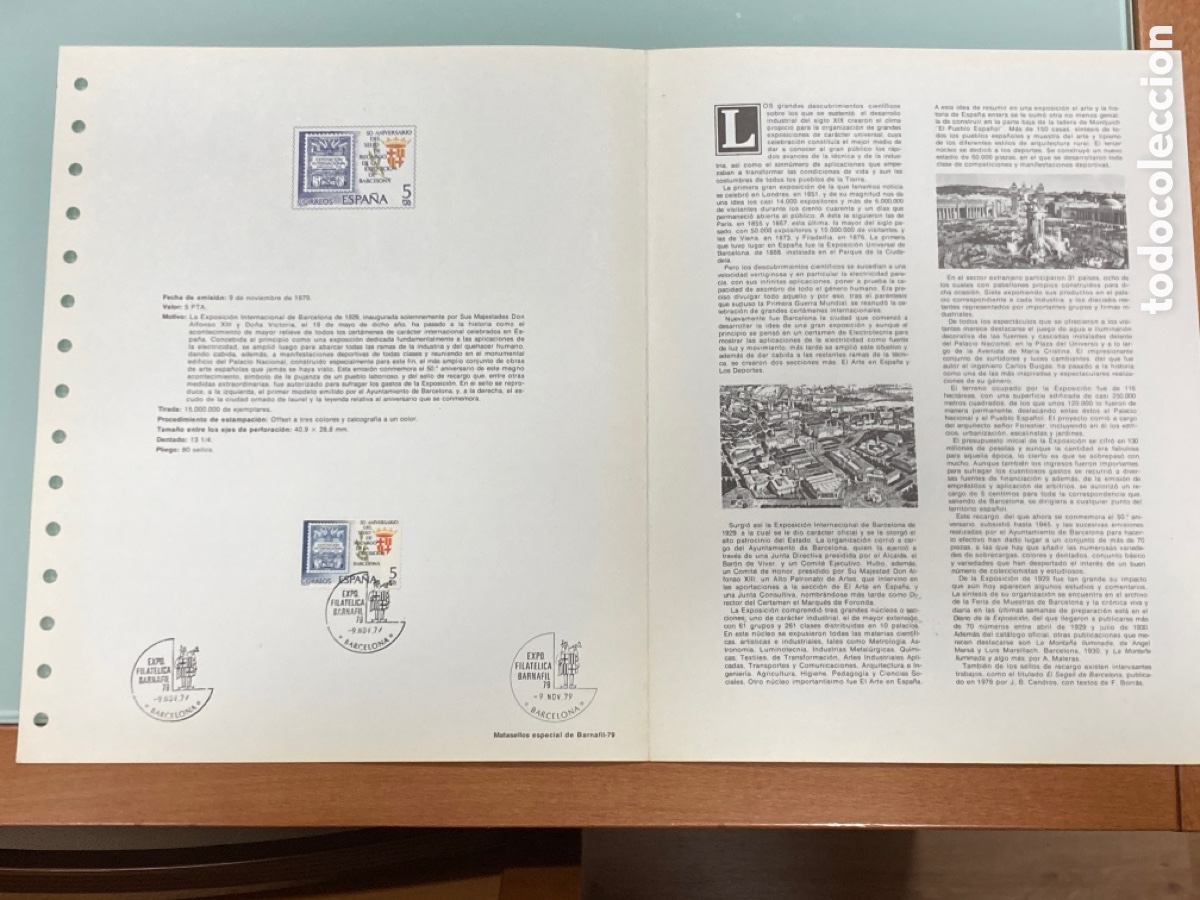 Sellos: Documento filat&eacute;lico 9 BARNAFIL 79 , FNMT - Foto 3