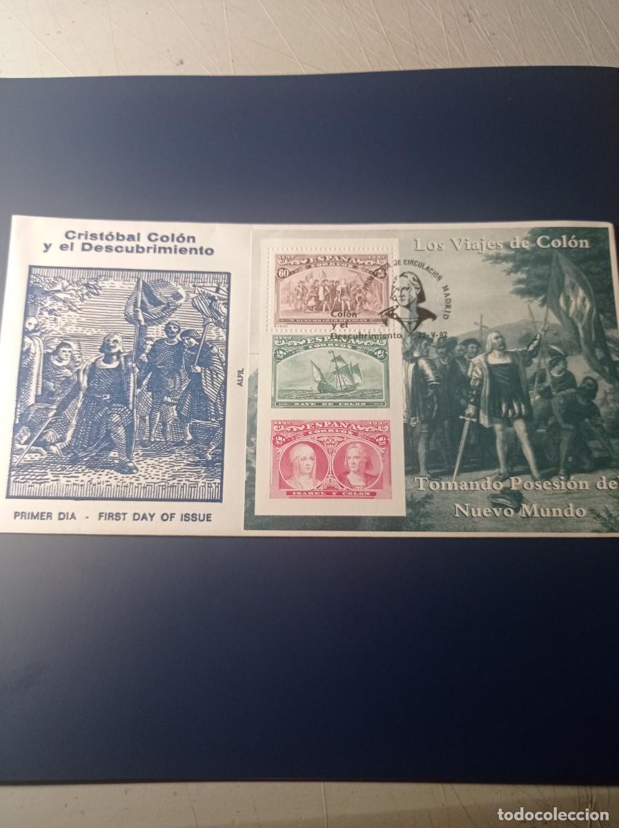 Sellos: Crist&oacute;bal Col&oacute;n sobre primer d&iacute;a 1 - Foto 1