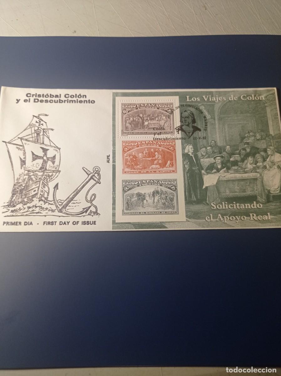 Sellos: Crist&oacute;bal Col&oacute;n sobre primer d&iacute;a 4 - Foto 1