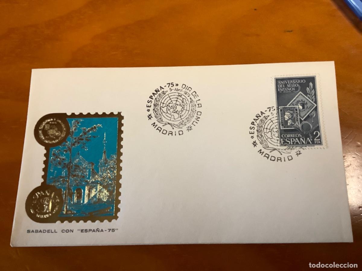 Sellos: LOTE DE 5 SOBRES DE SABADELL CON ESPA&Ntilde;A 75 - Foto 2