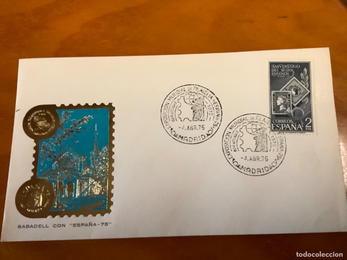 Sellos: LOTE DE 5 SOBRES DE SABADELL CON ESPA&Ntilde;A 75 - Foto 3